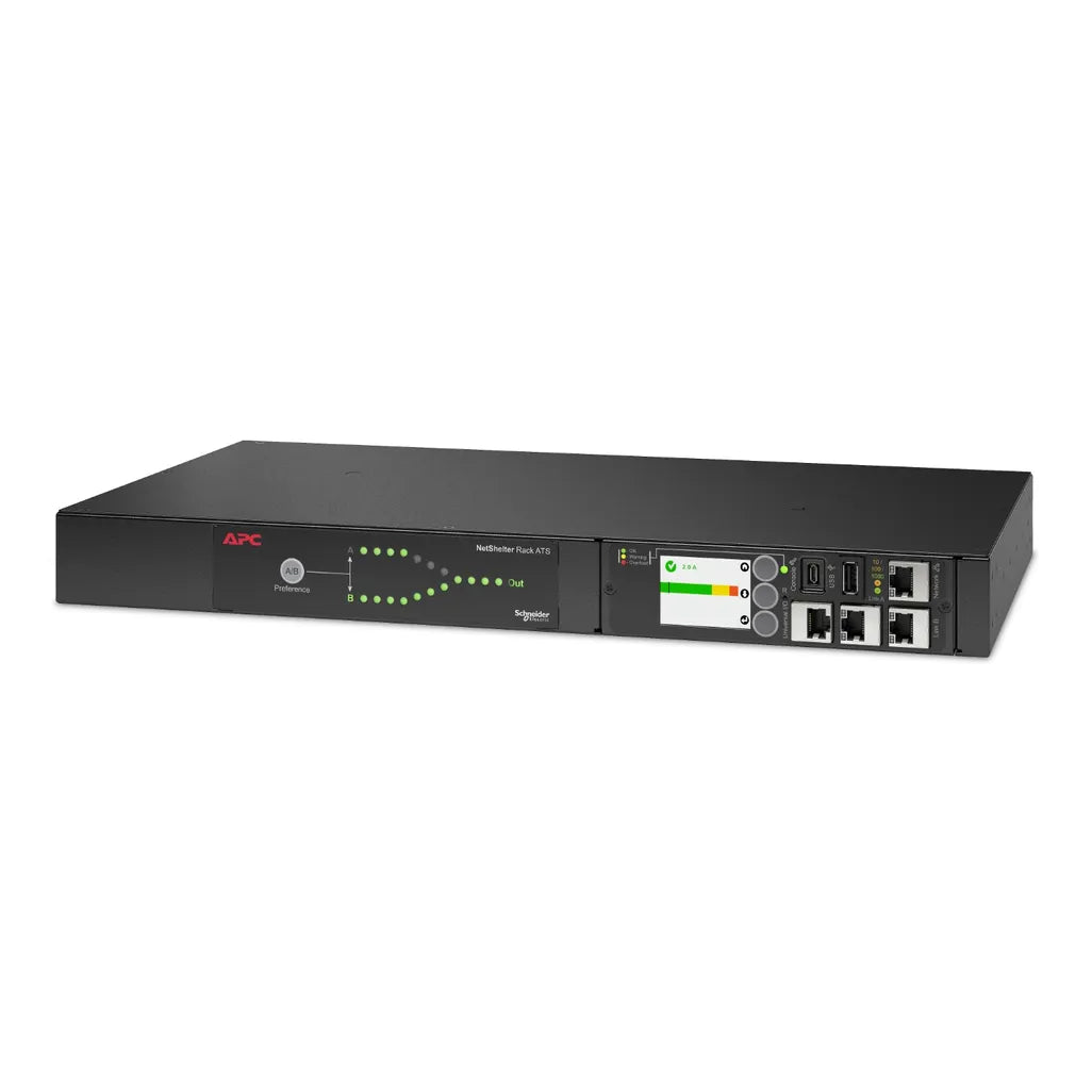 APC AP4421A Netshelter 1U 10A 230V C14 in C13 Out Automatic Transfer Switch - iDesign Communications