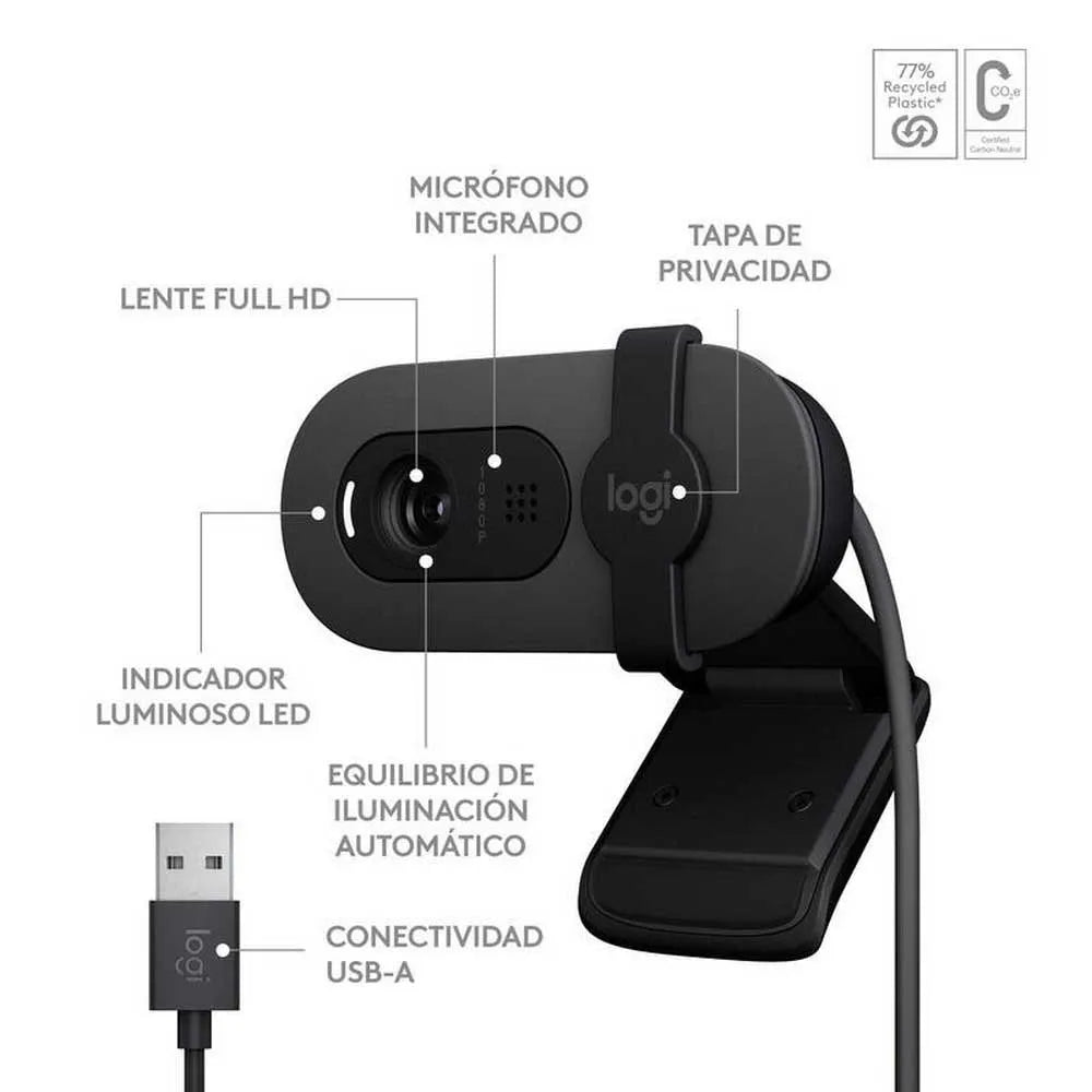 Logitech Brio 100 USB Full HD Webcam - Graphite - iDesign Communications