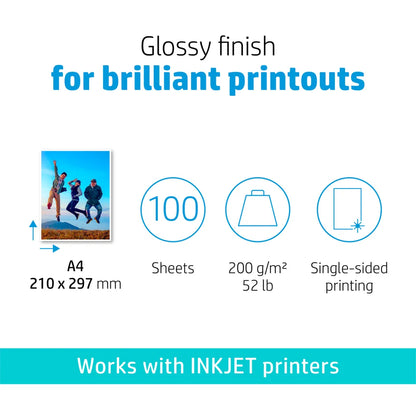 HP Everyday Glossy Photo Paper - 100 Sheets A4 200gsm - iDesign Communications