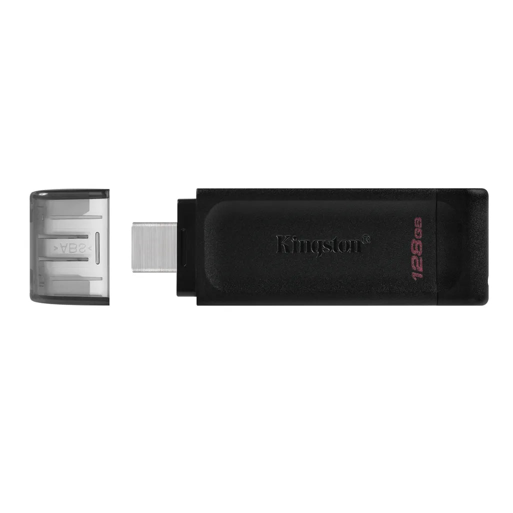 Kingston DataTraveler 70 USB Flash Drive 128 GB USB Type-C 3.2 Gen 1 Black - iDesign Communications