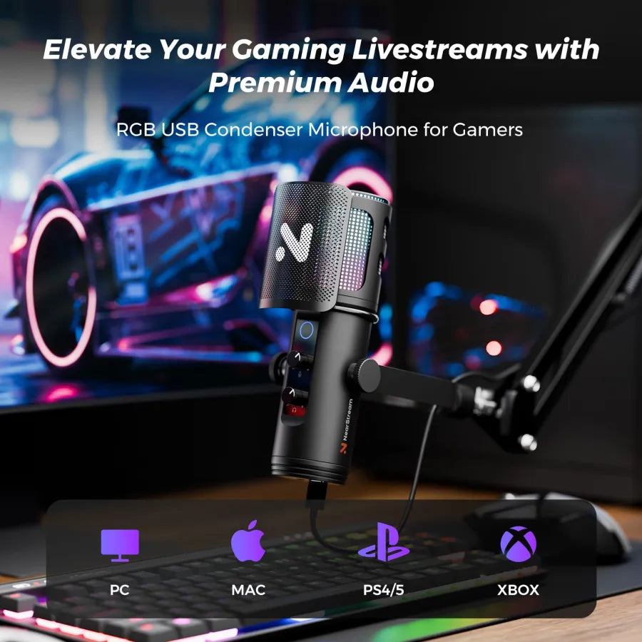 NearStream AM30U: AI Noise-Canceling USB Condenser Microphone Boom Arm Kit - iDesign Communications
