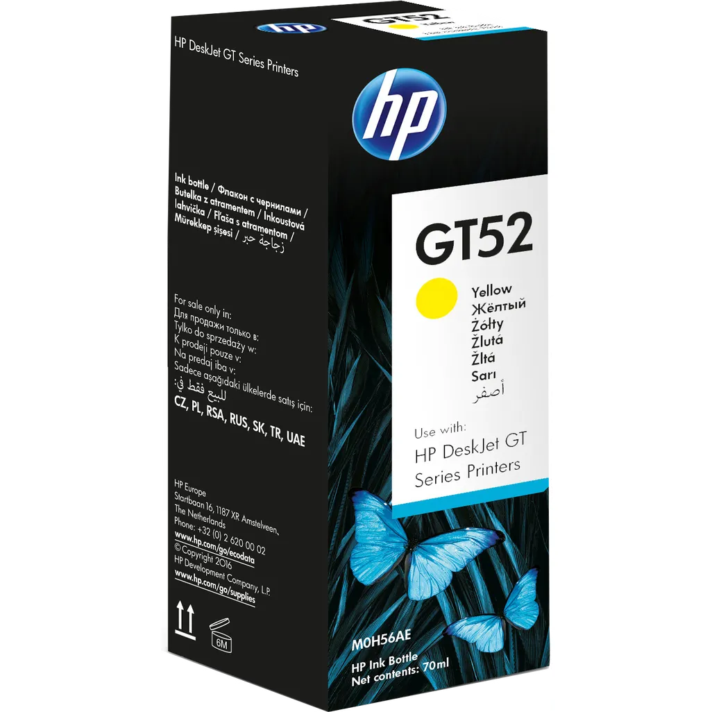 HP GT52 Yellow Printer Ink Bottle Original - iDesign Communications