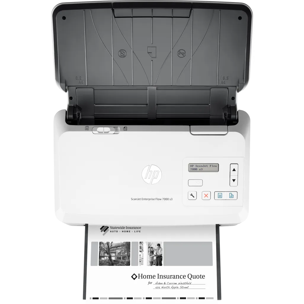 HP ScanJet Enterprise Flow 7000 s3 Up To 75 ppm 600 x 600 dpi A4 Sheet-fed Scanner - iDesign Communications