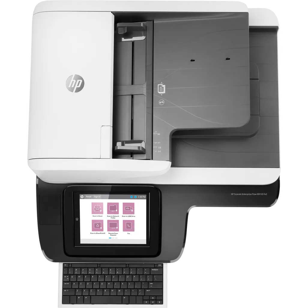 HP ScanJet Enterprise Flow N9120 fn2 Up To 120 ppm 600 x 600 dpi A3 Flatbed and ADF Scanner - iDesign Communications