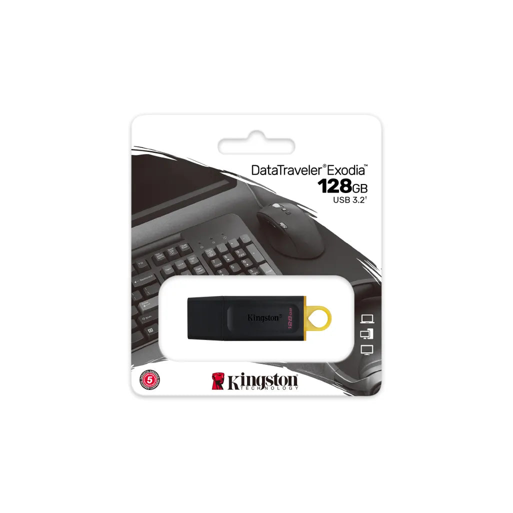 Kingston DataTraveler Exodia USB Flash Drive 128 GB USB Type-A 3.2 Gen 1 Black - iDesign Communications