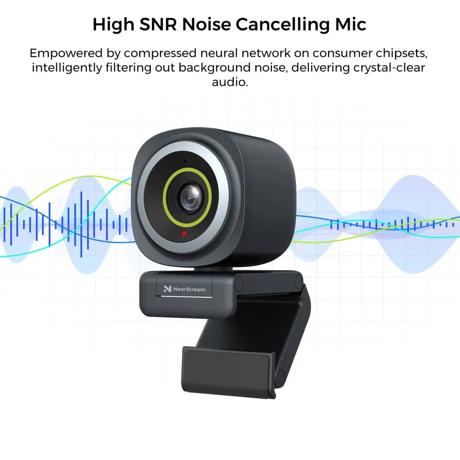 NearStream V02AF:1080P FHD AI Noise-Canceling Webcam - iDesign Communications