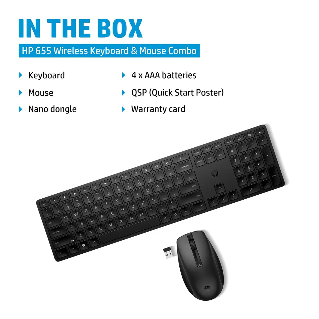 HP 655 Wireless Keyboard and Mouse Combo - iDesign Communications