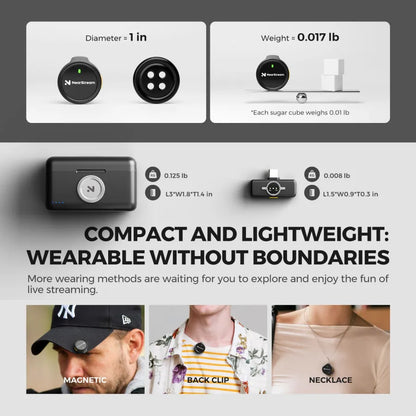 NearStream AWM25T: AI Noise-Canceling  Lavalier Wireless Microphone Kit - iDesign Communications