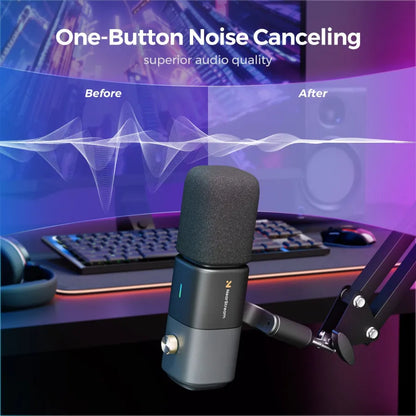 NearStream AM20X: AI Noise-Canceling USB&XLR Condenser Microphone Boom Arm Kit - iDesign Communications
