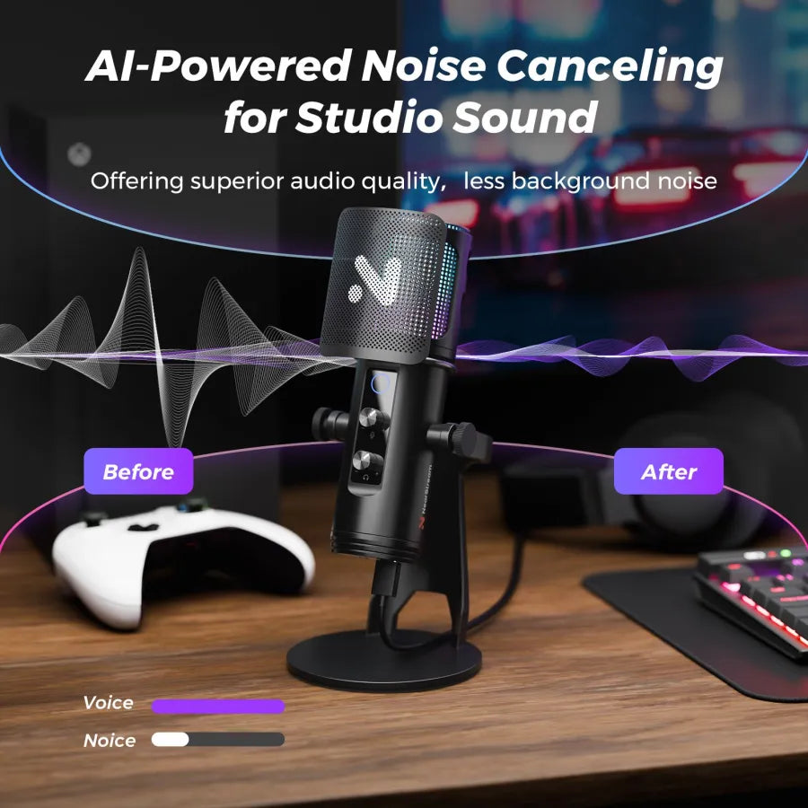 NearStream AM35U: AI Noise-Canceling USB Condenser Microphone - iDesign Communications