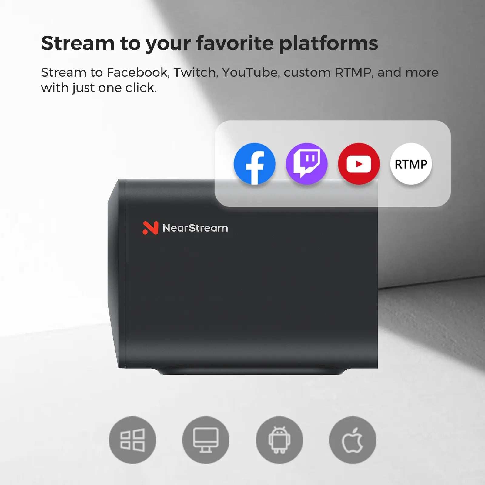 NearStream VM33: 1080P AI Noise-Canceling Wireless Streaming Camera - iDesign Communications