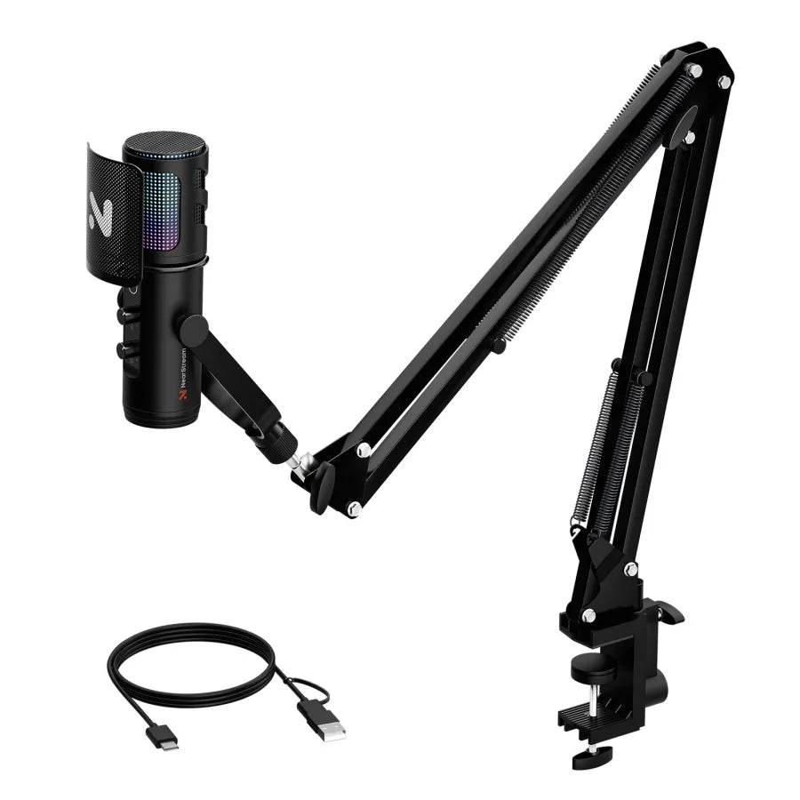 NearStream AM30U: AI Noise-Canceling USB Condenser Microphone Boom Arm Kit - iDesign Communications