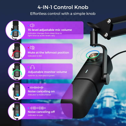NearStream AM10X-P: AI Noise-Canceling USB&XLR Dynamic Micphone Boom Arm Kit - iDesign Communications