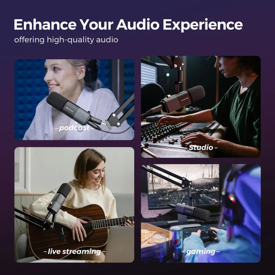 NearStream AM20X: AI Noise-Canceling USB&XLR Condenser Microphone Boom Arm Kit - iDesign Communications