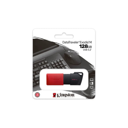 Kingston DataTraveler Exodia M USB Flash Drive 128 GB USB Type-A Black Red - iDesign Communications