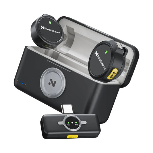 NearStream AWM25T: AI Noise-Canceling  Lavalier Wireless Microphone Kit - iDesign Communications
