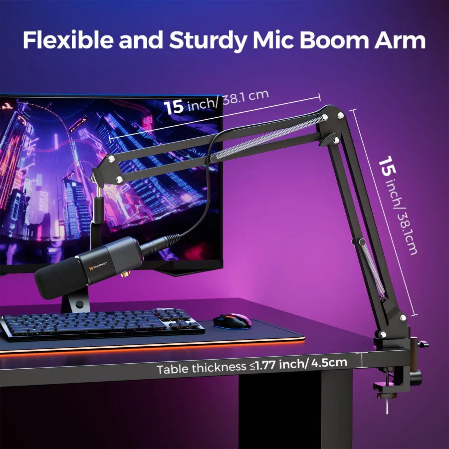 NearStream AM20X: AI Noise-Canceling USB&XLR Condenser Microphone Boom Arm Kit - iDesign Communications