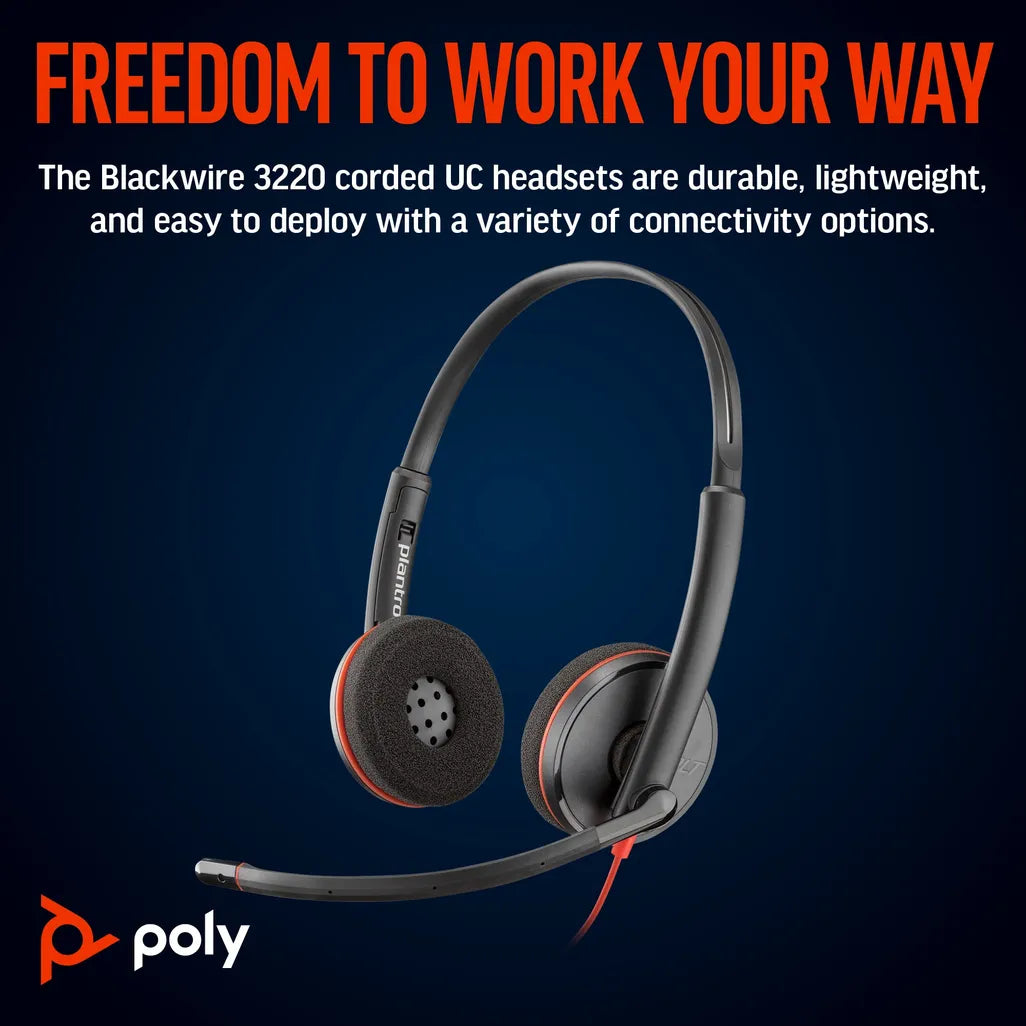 Poly Blackwire 3225 Stereo USB-C Headset - iDesign Communications