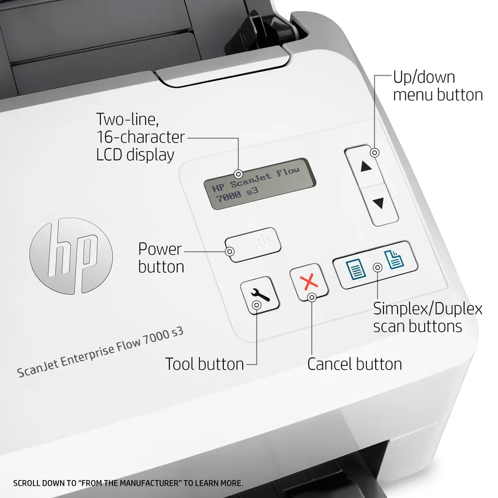 HP ScanJet Enterprise Flow 7000 s3 Up To 75 ppm 600 x 600 dpi A4 Sheet-fed Scanner - iDesign Communications