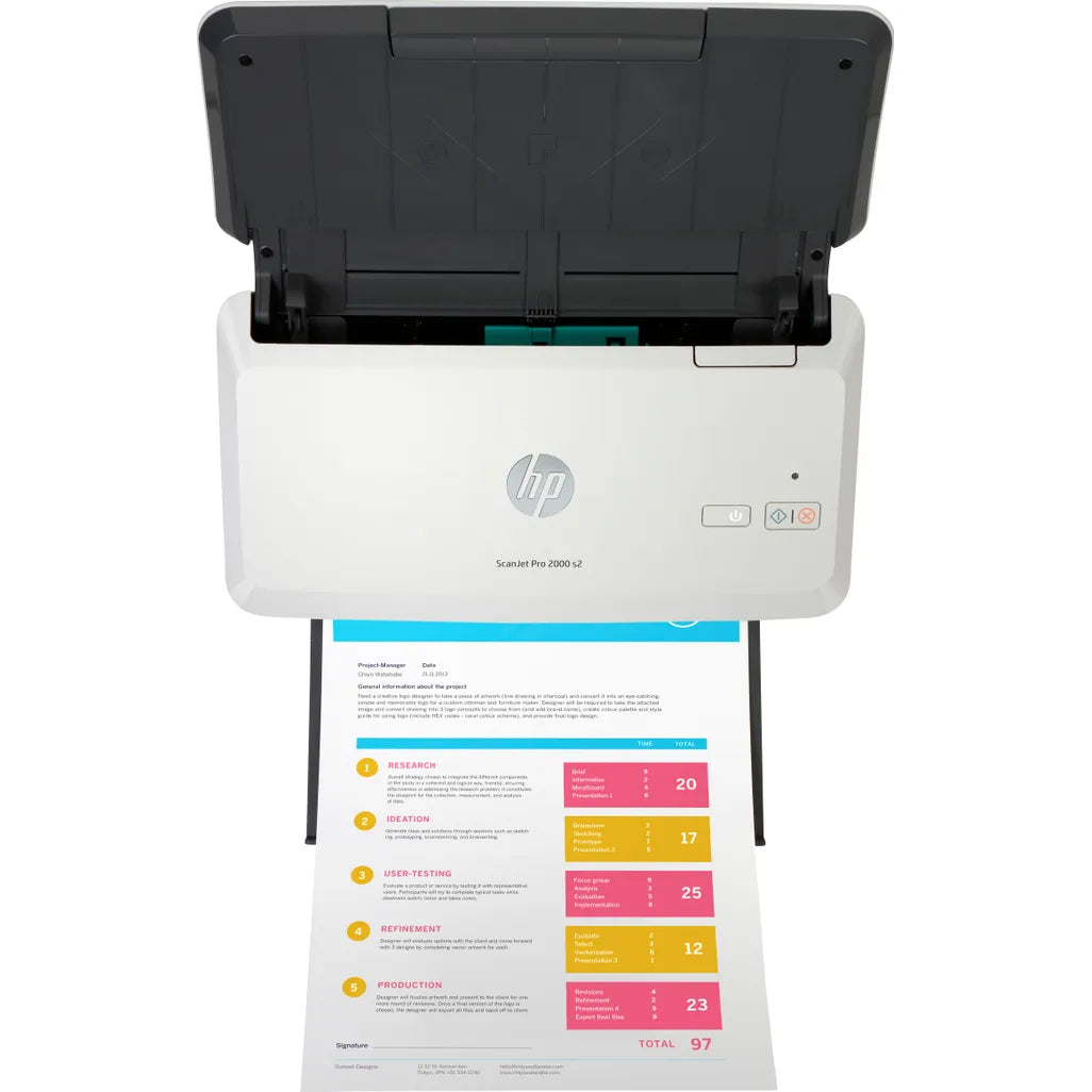 HP ScanJet Pro 2000 s2 Up to 35 ppm 600 x 600 dpi A4 Sheet-fed Scanner - iDesign Communications