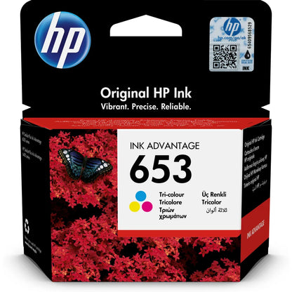 HP 653 Ink Advantage Cyan Magenta Yellow Standard Yield Printer Cartridge Original - iDesign Communications