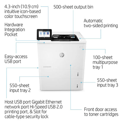 HP LaserJet Enterprise M612dn Mono A4 Duplex Laser Printer - iDesign Communications