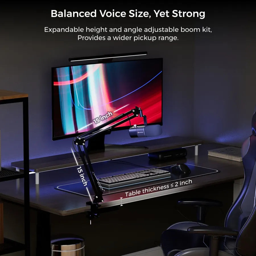 NearStream AM10X-P: AI Noise-Canceling USB&XLR Dynamic Micphone Boom Arm Kit - iDesign Communications