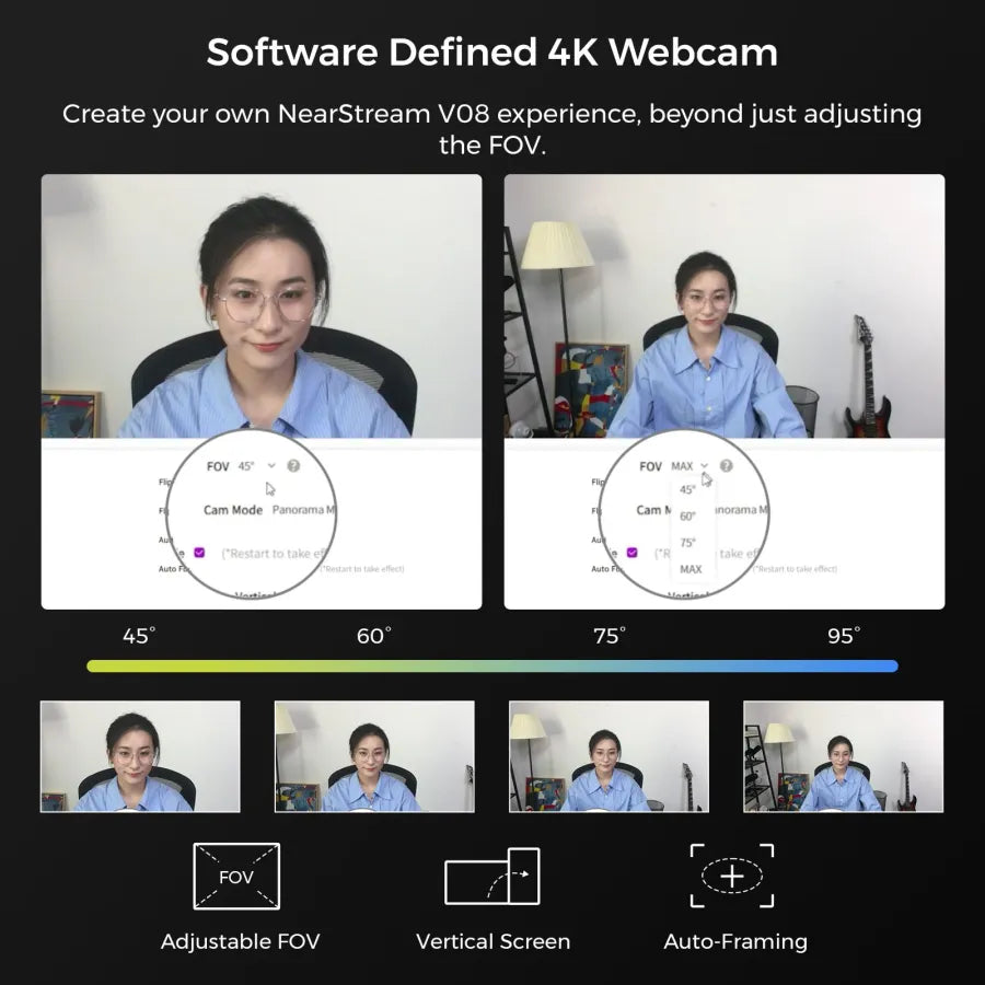 NearStream V08AF: 4K AI Noise-Canceling & AI Framing Webcam - iDesign Communications