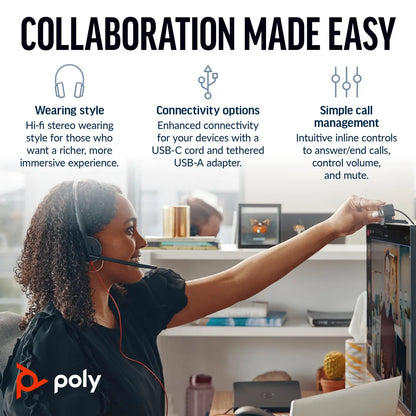 Poly Blackwire 3225 Stereo USB-C Headset - iDesign Communications