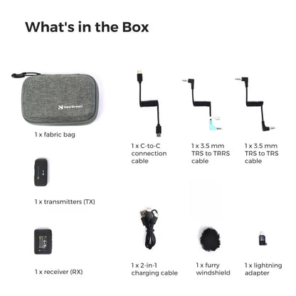 NearStream AWM20D: AI Noise-Canceling  Premium Multi-Purpose Wireless Microphone (1TX+1RX) - iDesign Communications