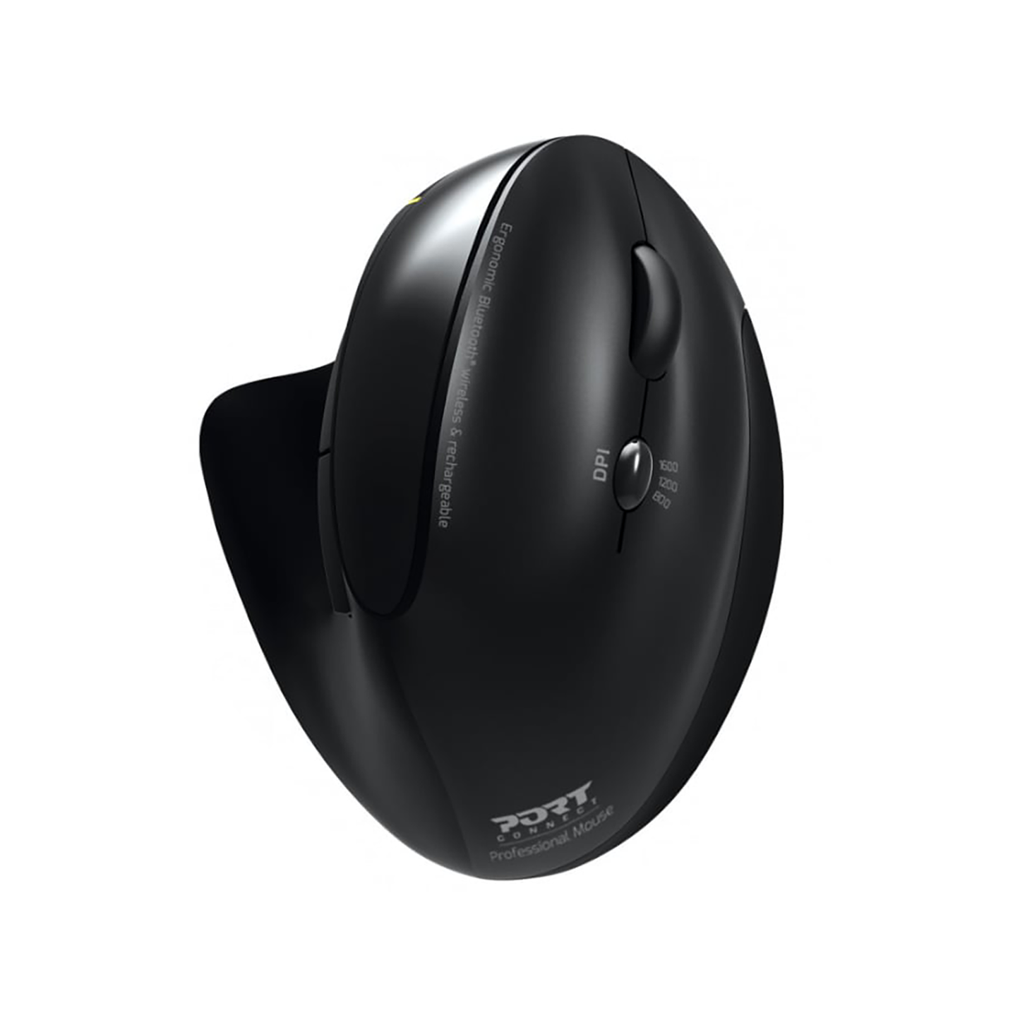 Port Connect Black Ergonomic Rechargeable Bluetooth Mouse - iDesign Communications