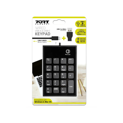 Port Black USB-A & USB-C Numeric Keypad - iDesign Communications