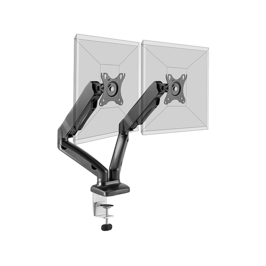 Port Dual-Screen Vesa Mountable up to 32" Desk Monitor Arm - iDesign Communications
