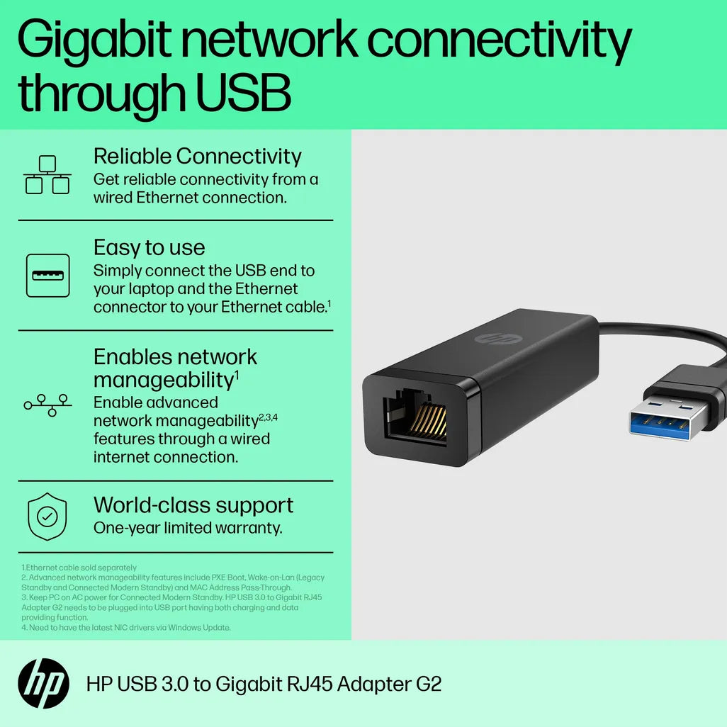 HP USB 3.0 to Gigabit RJ45 G2 Adapter - iDesign Communications