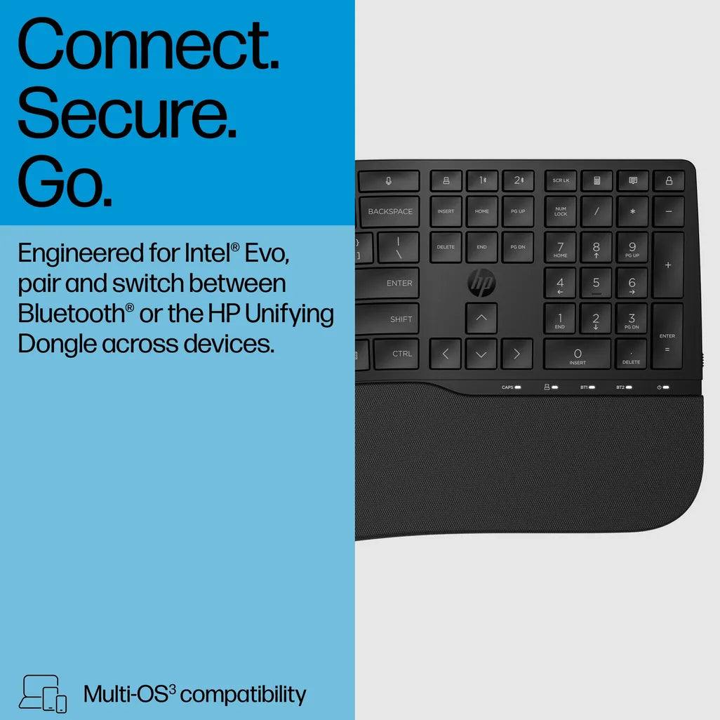 HP 685 Comfort Dual-Mode Keyboard Black - iDesign Communications