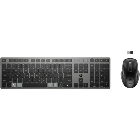 HP 725 Multi-Device Rechargeable Wireless Keyboard and Mouse Combo Black - iDesign Communications