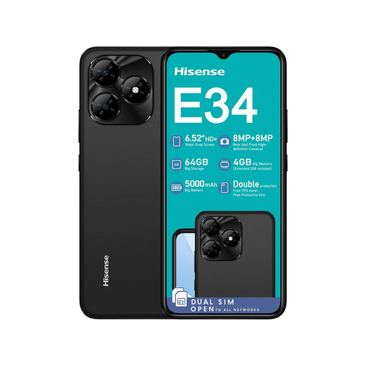 Hisense E34 6.52" 3MP 2GB 64GB Smart Phone - iDesign Communications