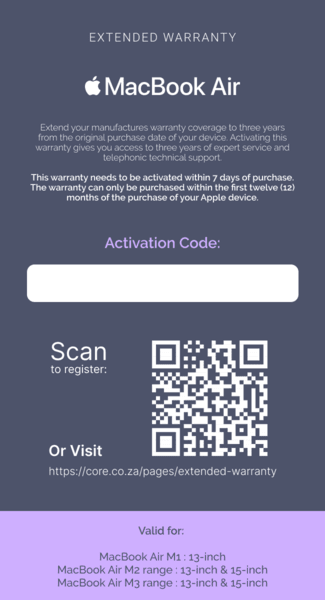 Extended Warranty: MacBook Air 13” & 15" - iDesign Communications