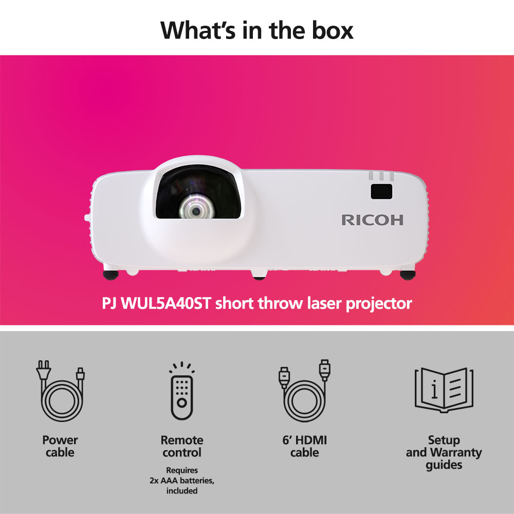 Ricoh WUL5A40ST Short Throw Laser Projector - iDesign Communications