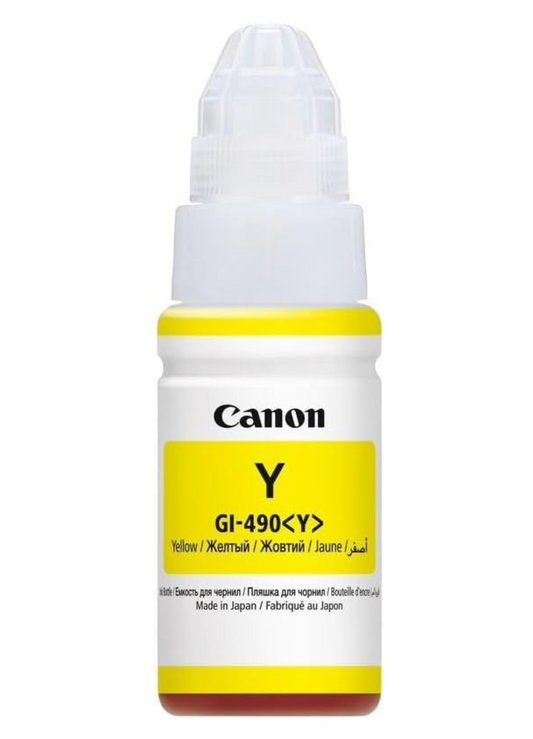 Canon GI-490Y Yellow Printer Ink Cartridge Original - iDesign Communications
