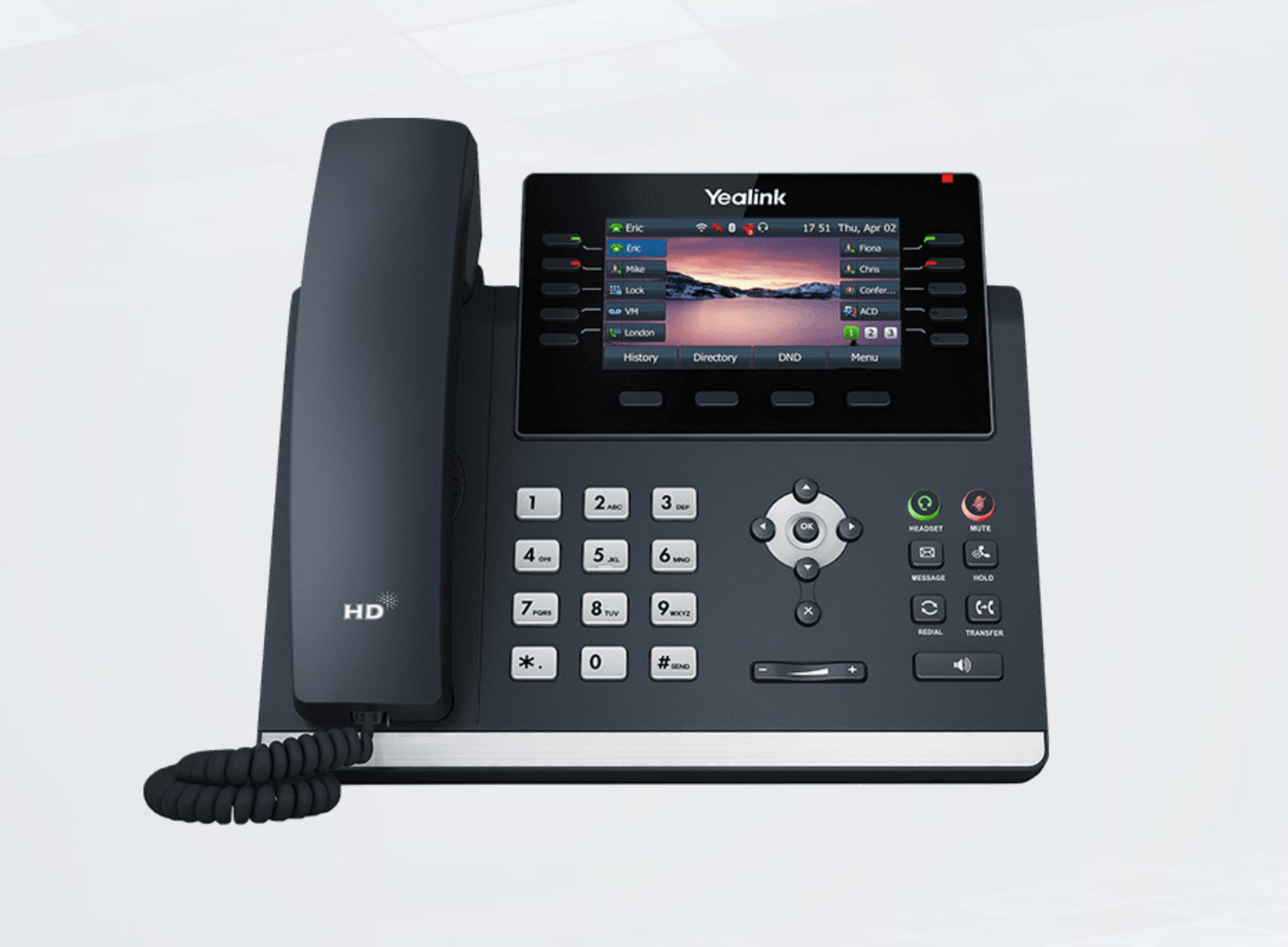 Yealink SIP-T46U Gigabit IP Phone with Dual USB ports and 4.3-inch Colour LCD Screen - iDesign Communications