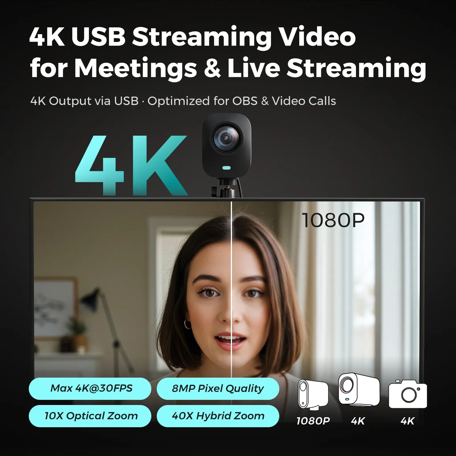 NearStream VM20: 4K AI Noise-Canceling Streaming Camera - iDesign Communications