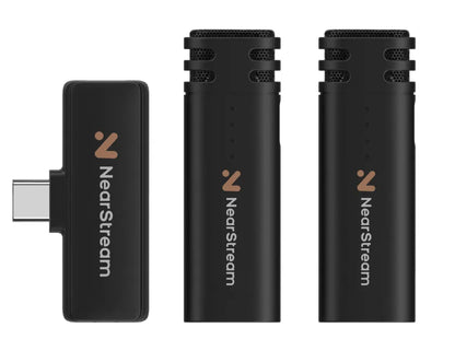 NearStream AWM10T-P: AI Noise-Canceling Mini Wireless Microphone (2TX+1RX) - iDesign Communications