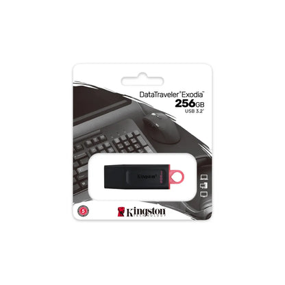 Kingston DataTraveler Exodia USB Flash Drive 256 GB USB Type-A 3.2 Gen 1 Black - iDesign Communications