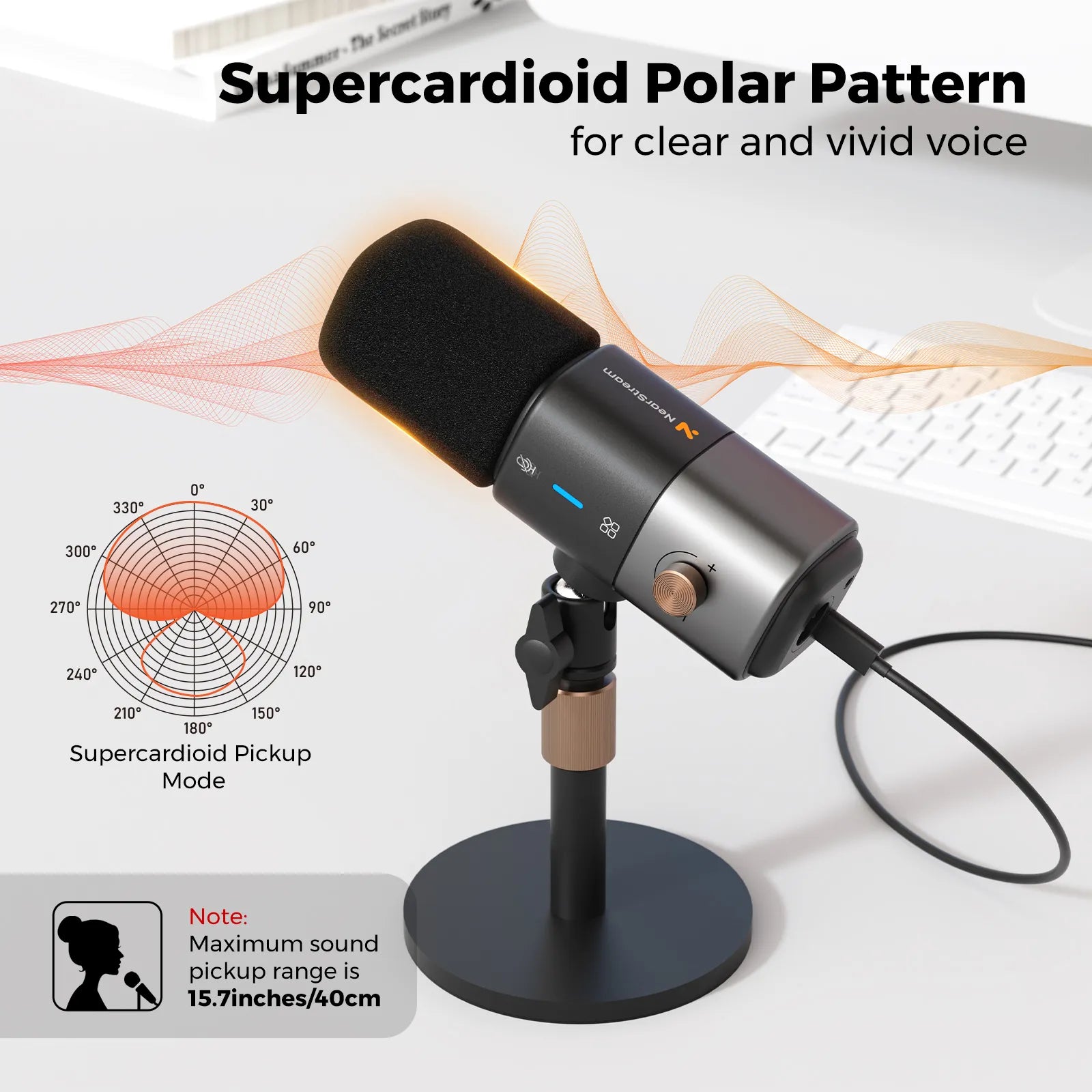 NearStream AM25X: AI Noise-Canceling USB&XLR Condenser Microphone - iDesign Communications
