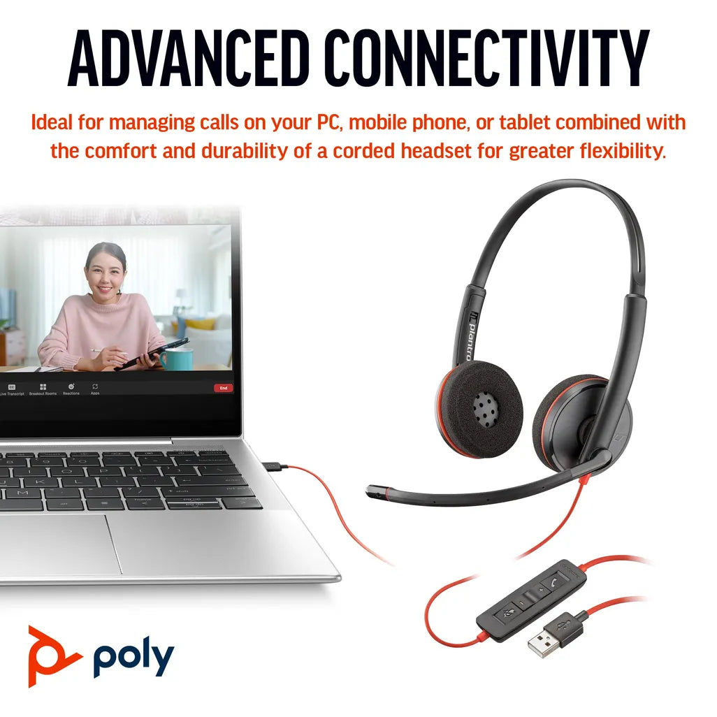 Poly Blackwire 3225 Stereo USB-C Headset - iDesign Communications