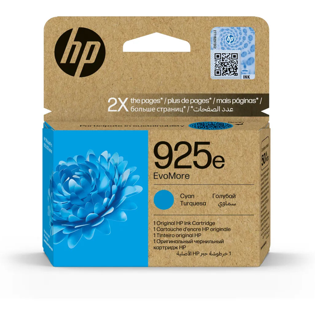 HP 925e EvoMore Cyan Printer Ink Cartridge Original - iDesign Communications