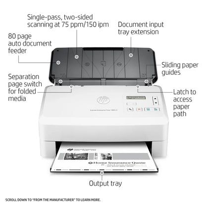 HP ScanJet Enterprise Flow 7000 s3 Up To 75 ppm 600 x 600 dpi A4 Sheet-fed Scanner - iDesign Communications
