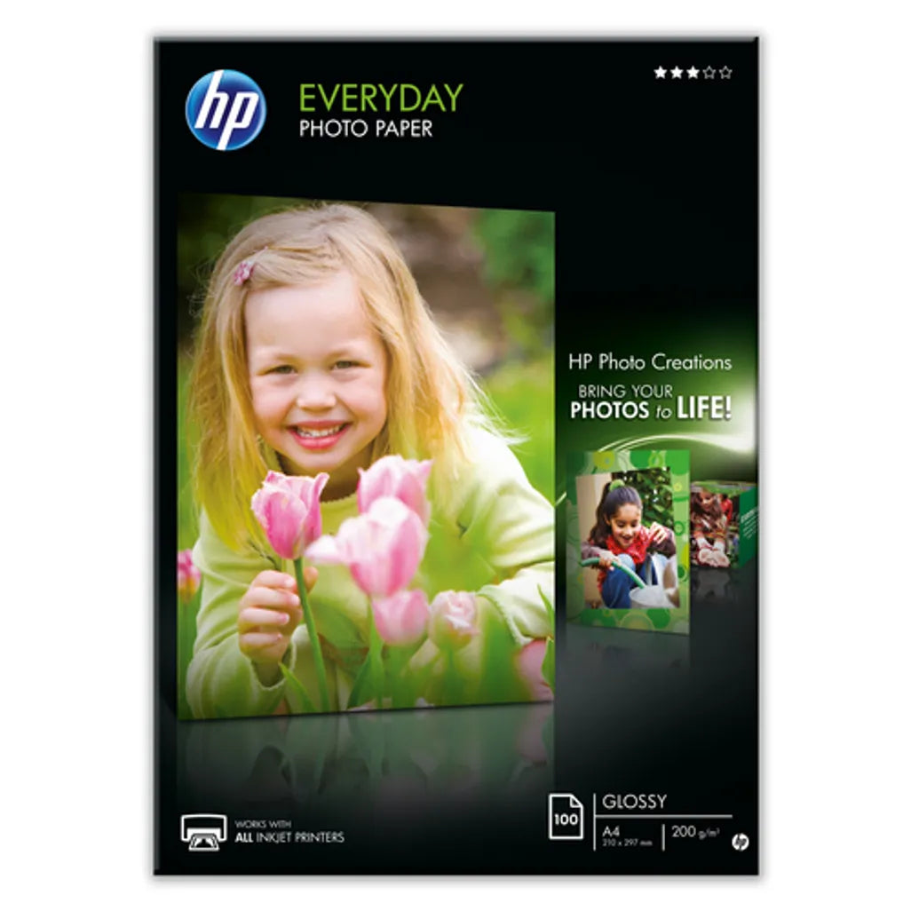 HP Everyday Glossy Photo Paper - 100 Sheets A4 200gsm - iDesign Communications