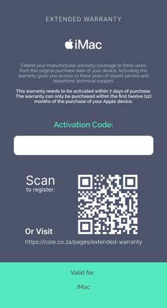 Extended Warranty: iMac - iDesign Communications